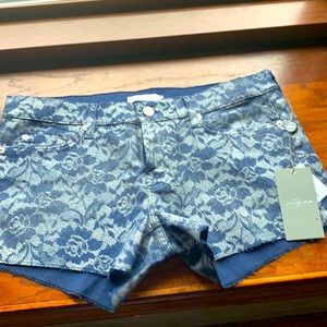 Seven for all mankind blue lace Jean shorts